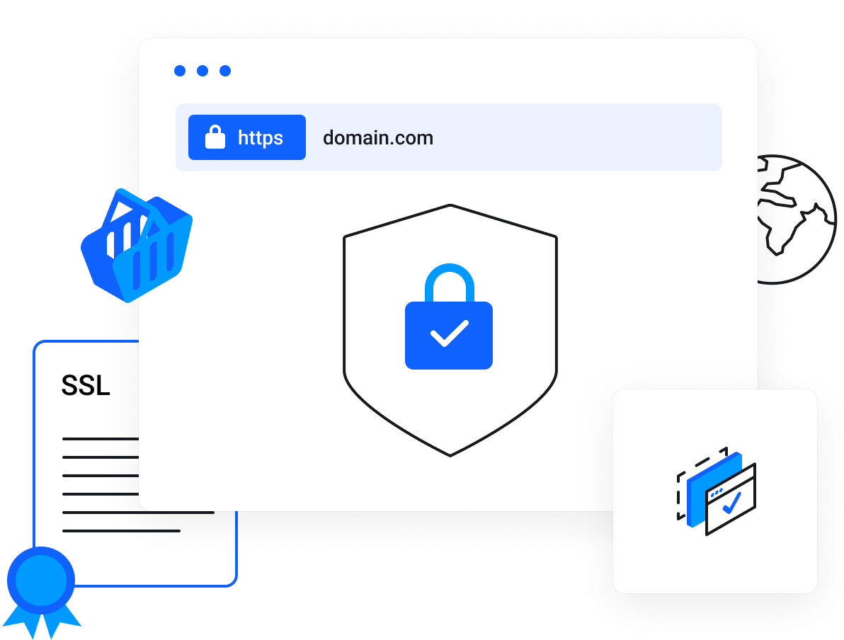 SSL certificates create an encrypted connection and establish trust.